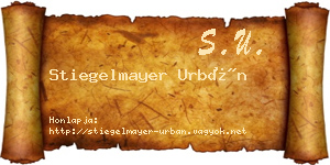 Stiegelmayer Urbán névjegykártya